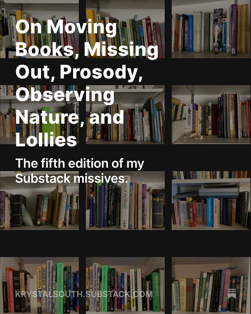 On Moving Books, Missing Out, Prosody